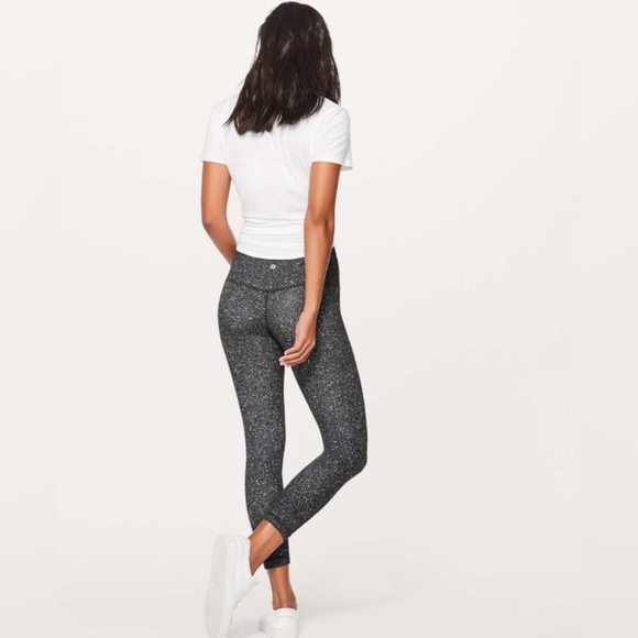Lululemon Align Pant II (25") Luminesce Splatter Ice Grey Black Leggings Size 6 - Picture 3 of 12